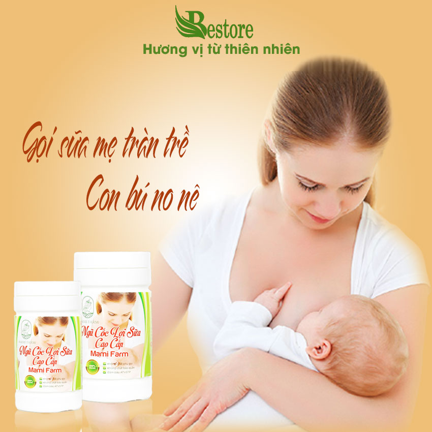 Ngũ cốc lợi sữa mami farm giúp mẹ có nguồn sữa dồi dào bổ sung dưỡng chất thiết yếu cho sự phát triển của trẻ