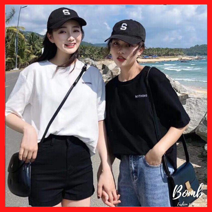 Sale! Áo thun tay lỡ dáng rộng in chữ nothing , áo phông tay lỡ form rộng hot hit giá cực kỳ hấp dẫn - Bomb Unisex