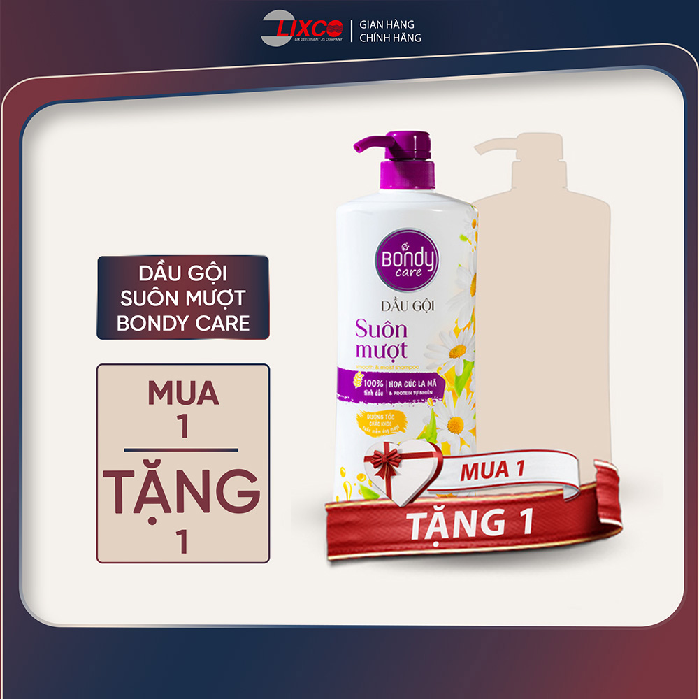   Mua 1 tặng 1  Chai 650g Dầu gội đầu suôn mượt BONDY Care Nuôi dưỡng và bảo vệ tóc từ sâu bên trong Z1114 Lixco Việt Nam 