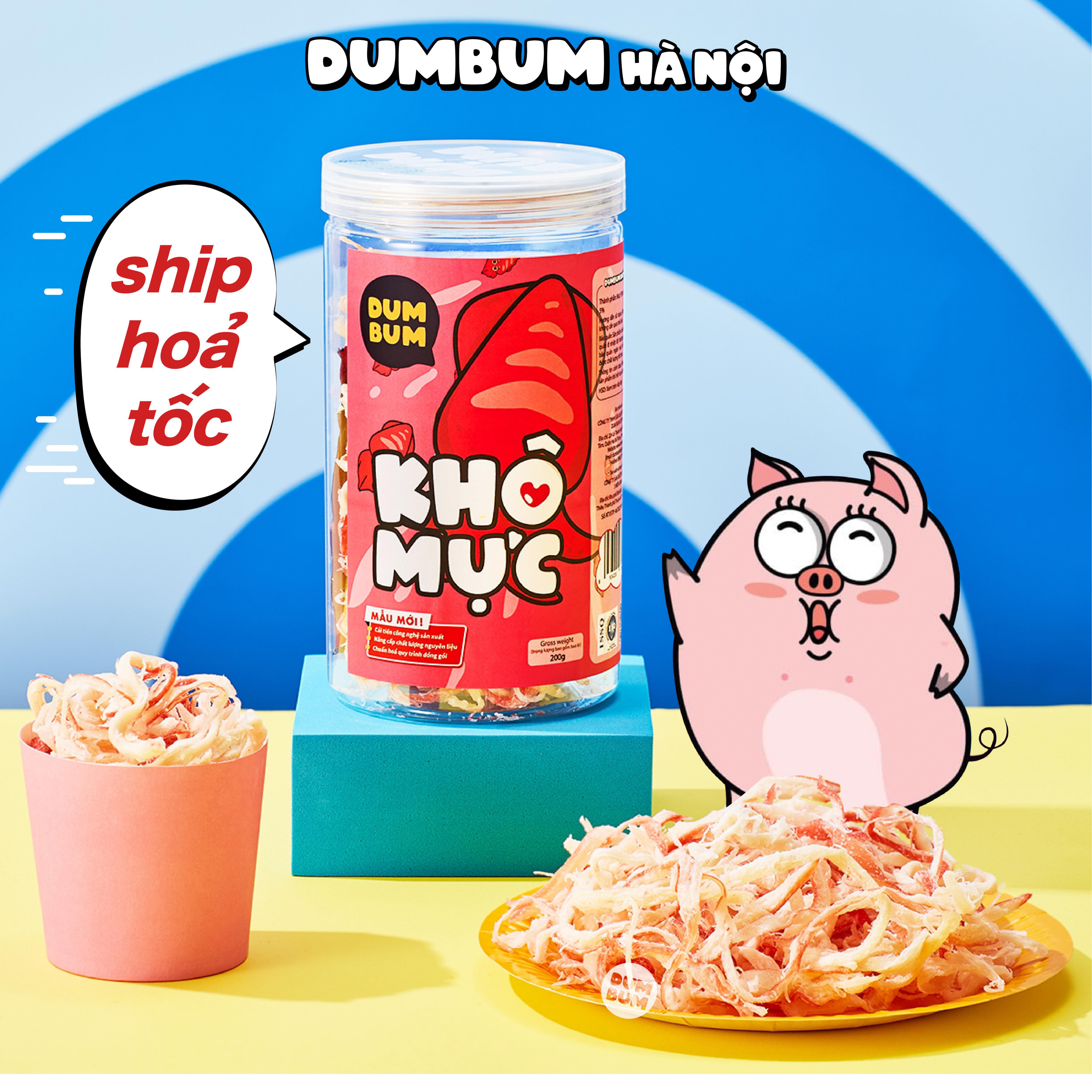 Khô mực hấp dừa xé sợi 200g DumBum đồ ăn vặt Hà Nội