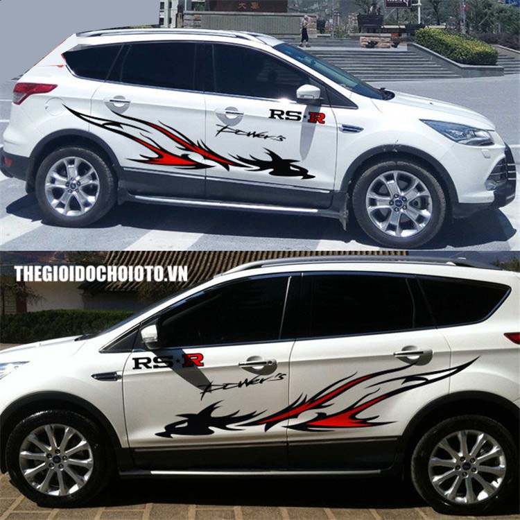 Bộ tem Ngọn Lửa Rồng RS-R dán sườn xe ô tô MS-122