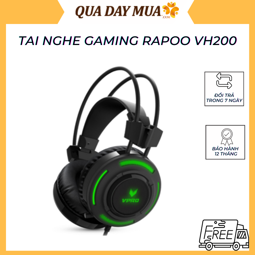 Tai nghe gaming rapoo vpro vh200 - hàng chính hãng - bảo hành 12 tháng
