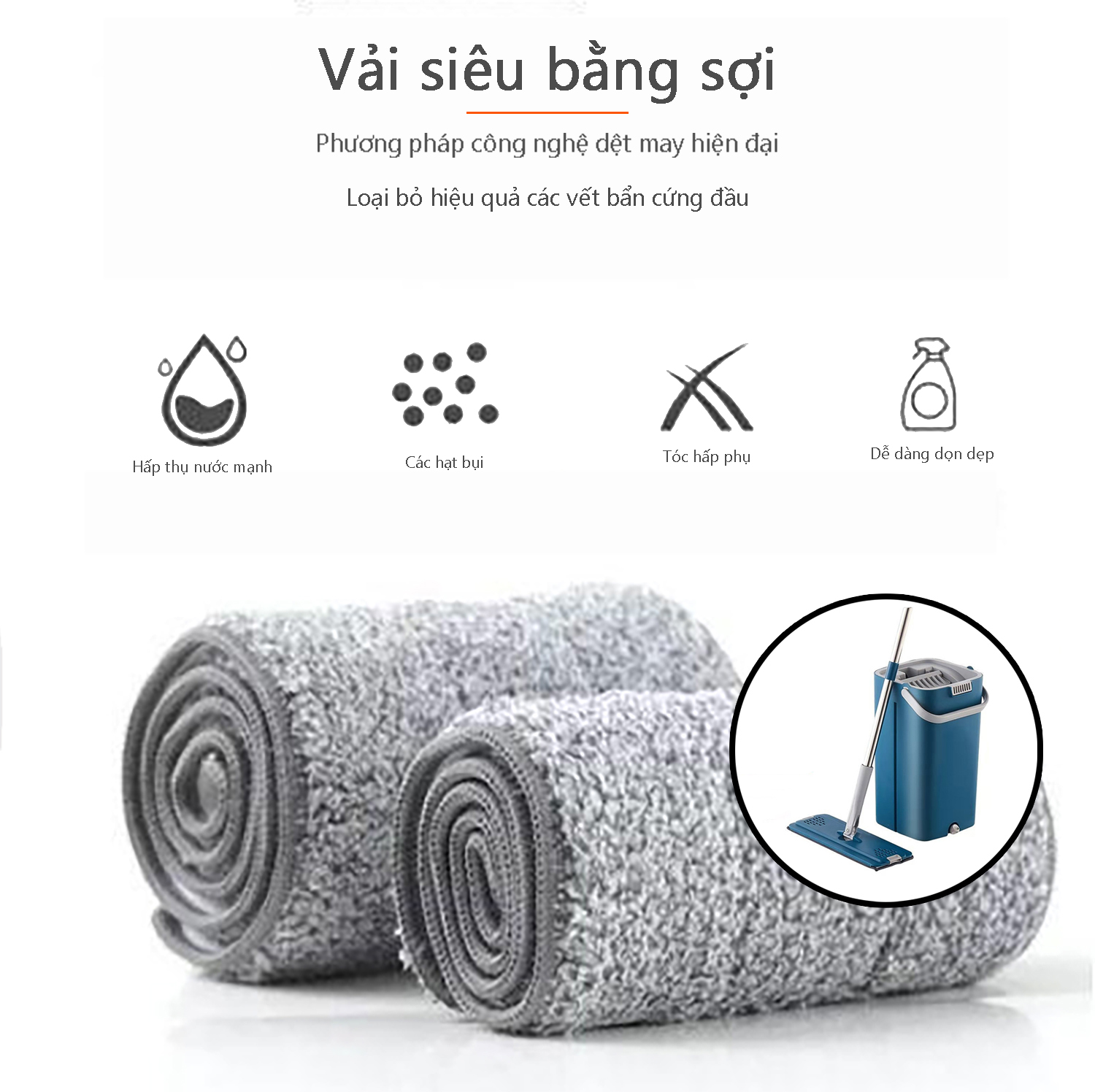 Lau thay thế vải lau thay thế vải lau phẳng thay thế vải miễn phí rửa tay scratch lười lau vải