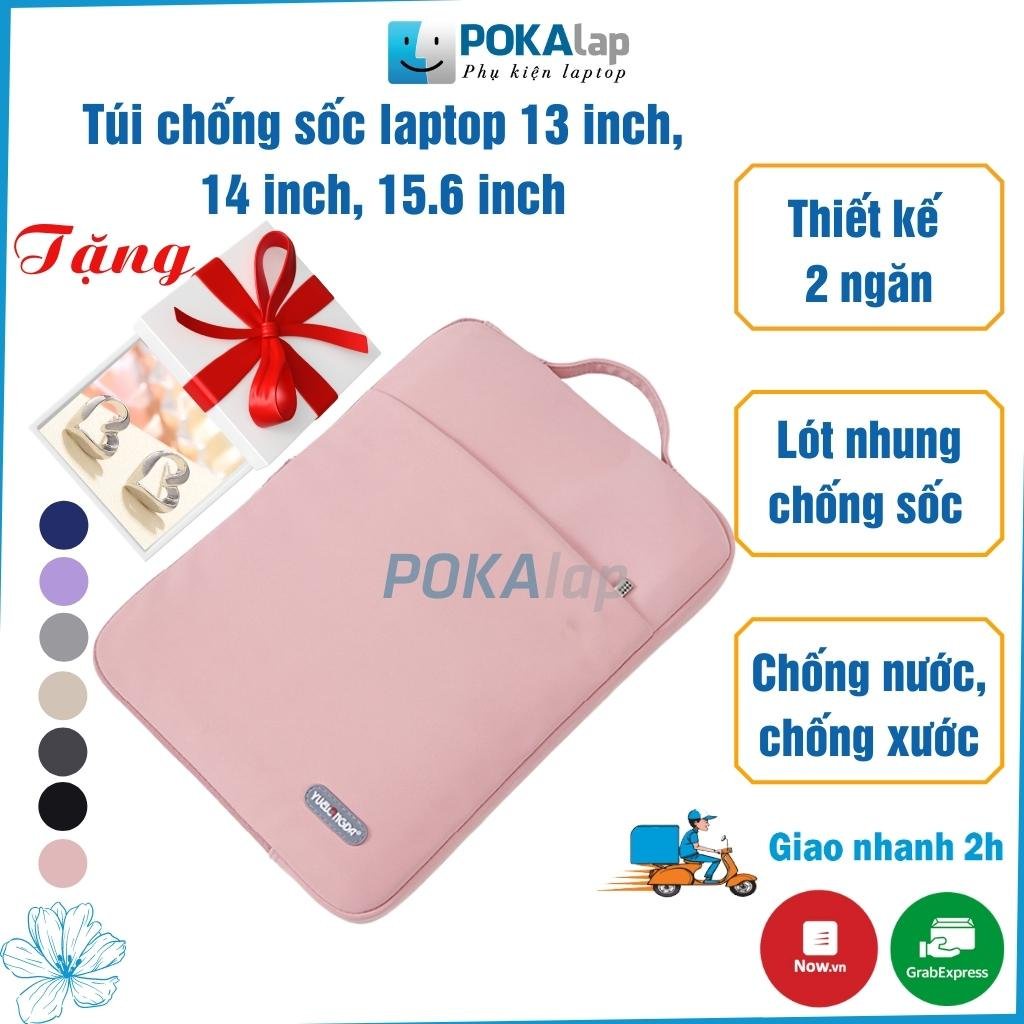 Túi chống sốc laptop POKA1 13 inch,14 inch,15,6 inch chất liệu PU có lót nhung cao cấp - POKALAP