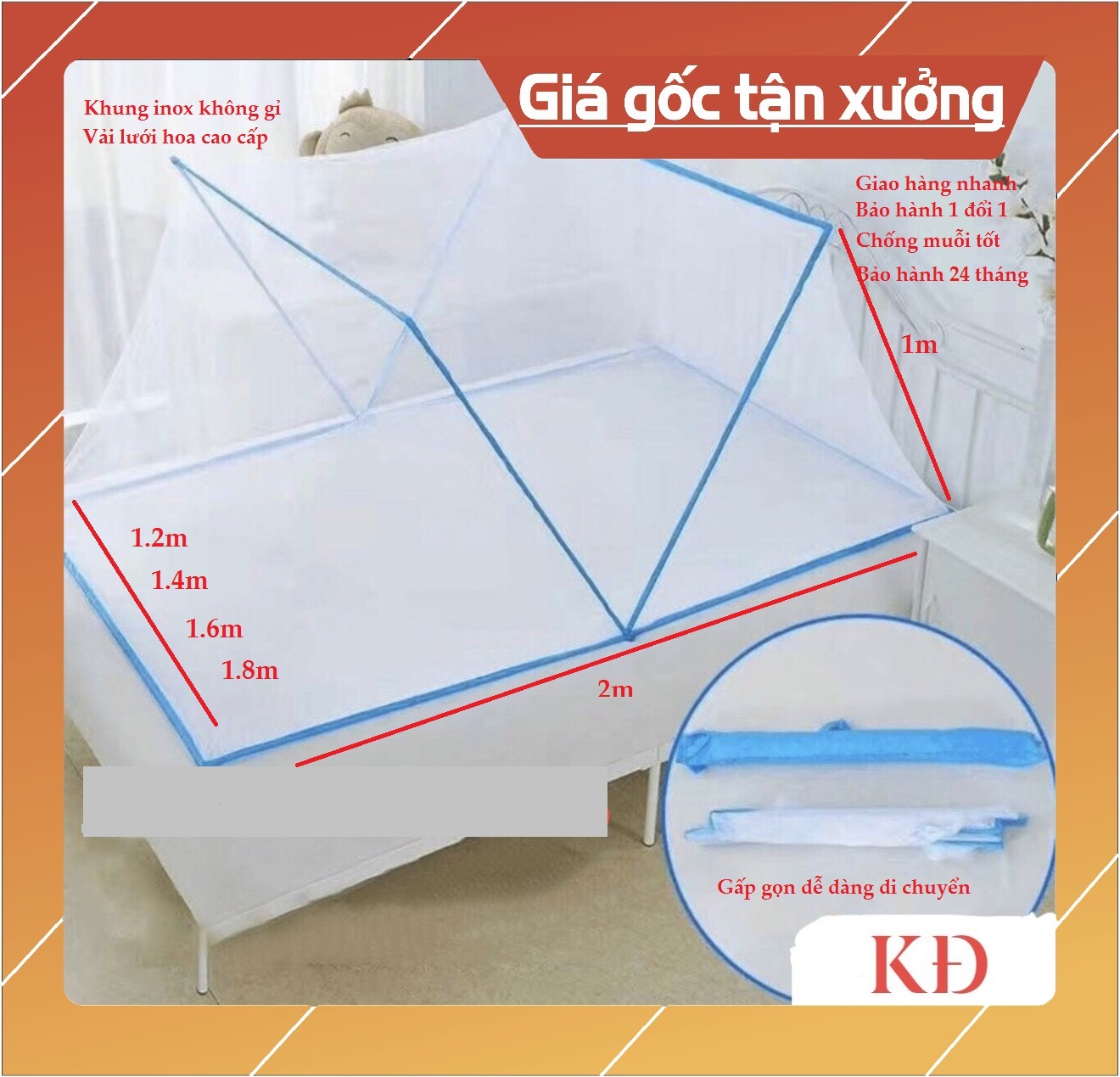 Màn lưới cao cấp gấp gọn cam kết chính hãng bảo hành 24 tháng