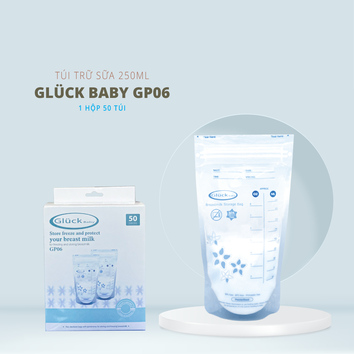 Bag milk storage Gluck baby GP06 -250ml box 50 bags
