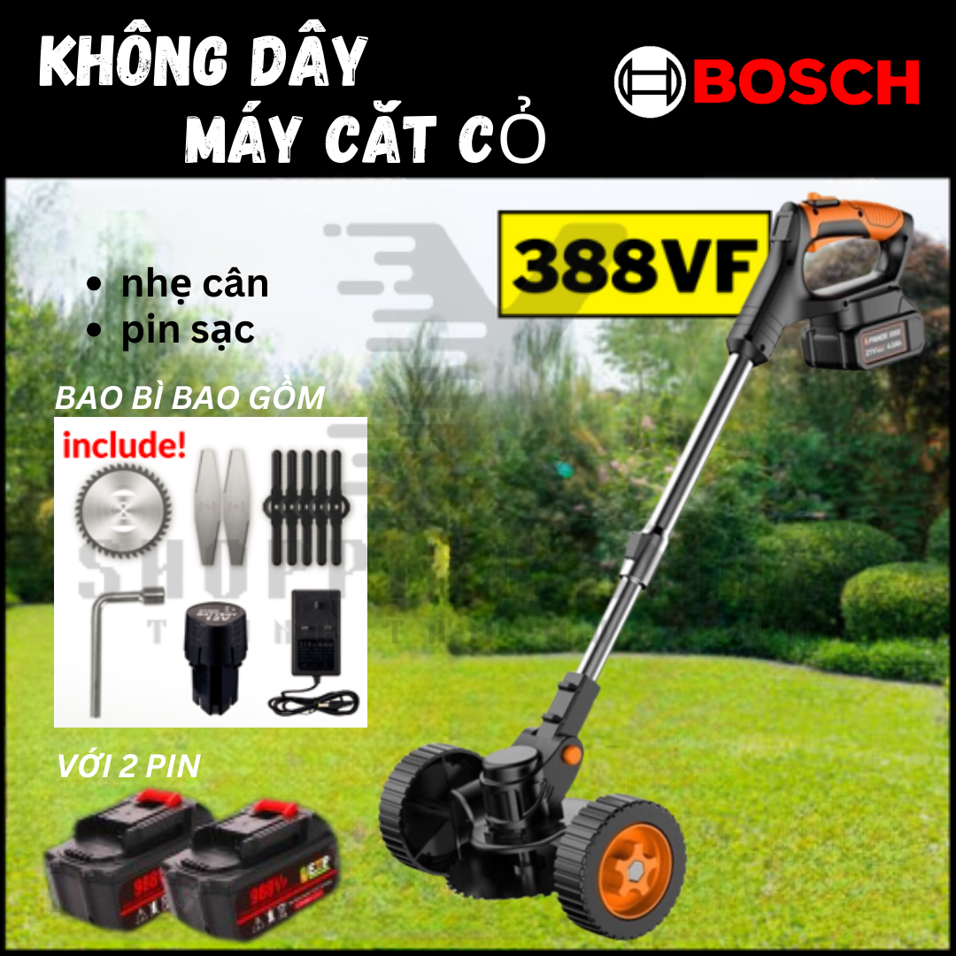Máy cắt cỏ không dây 388V Máy cắt cỏ điện Máy cắt cỏ Công cụ làm vườn Máy điện 388vf Grass Cutter