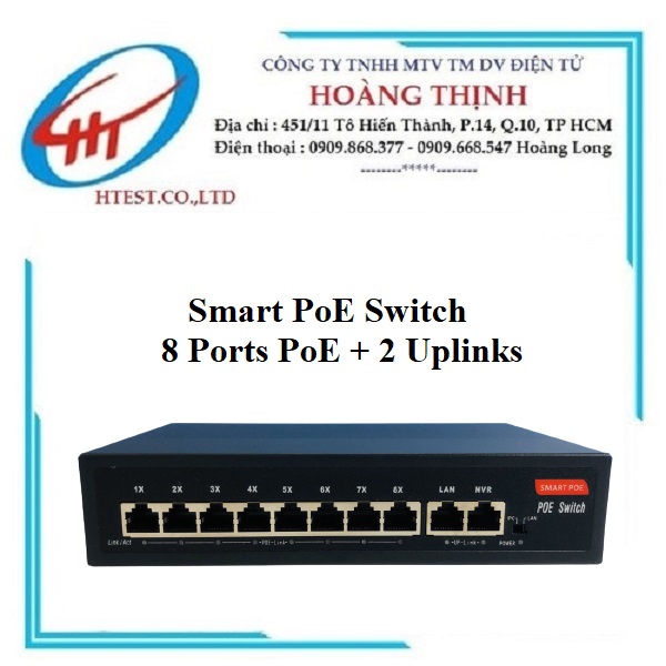 Switch chia mạng smart 8 port poe + 2 uplink 10/100mbps - sp000834 - hàng chính hãng