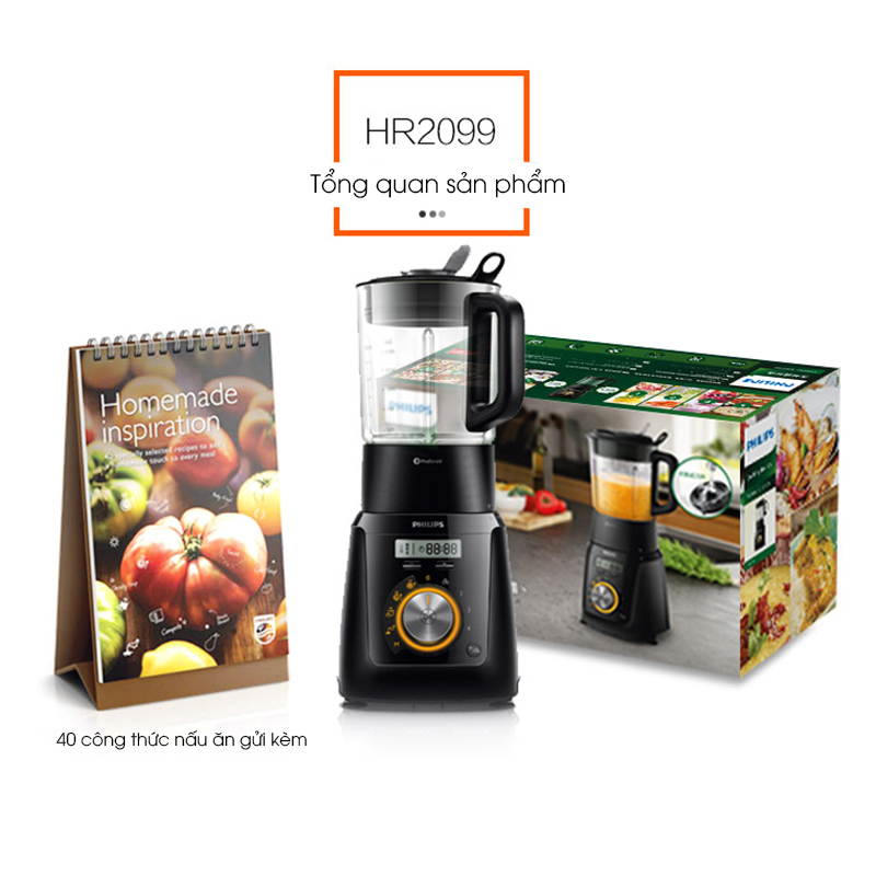 Máy xay sinh tố đa năng ( máy làm sữa hạt  ) ( máy làm sữa đậu nành ) ( máy làm sữa ngô ) PHILIPS HR2099 - Bảo hành 24 tháng - Hàng nhập khẩu
