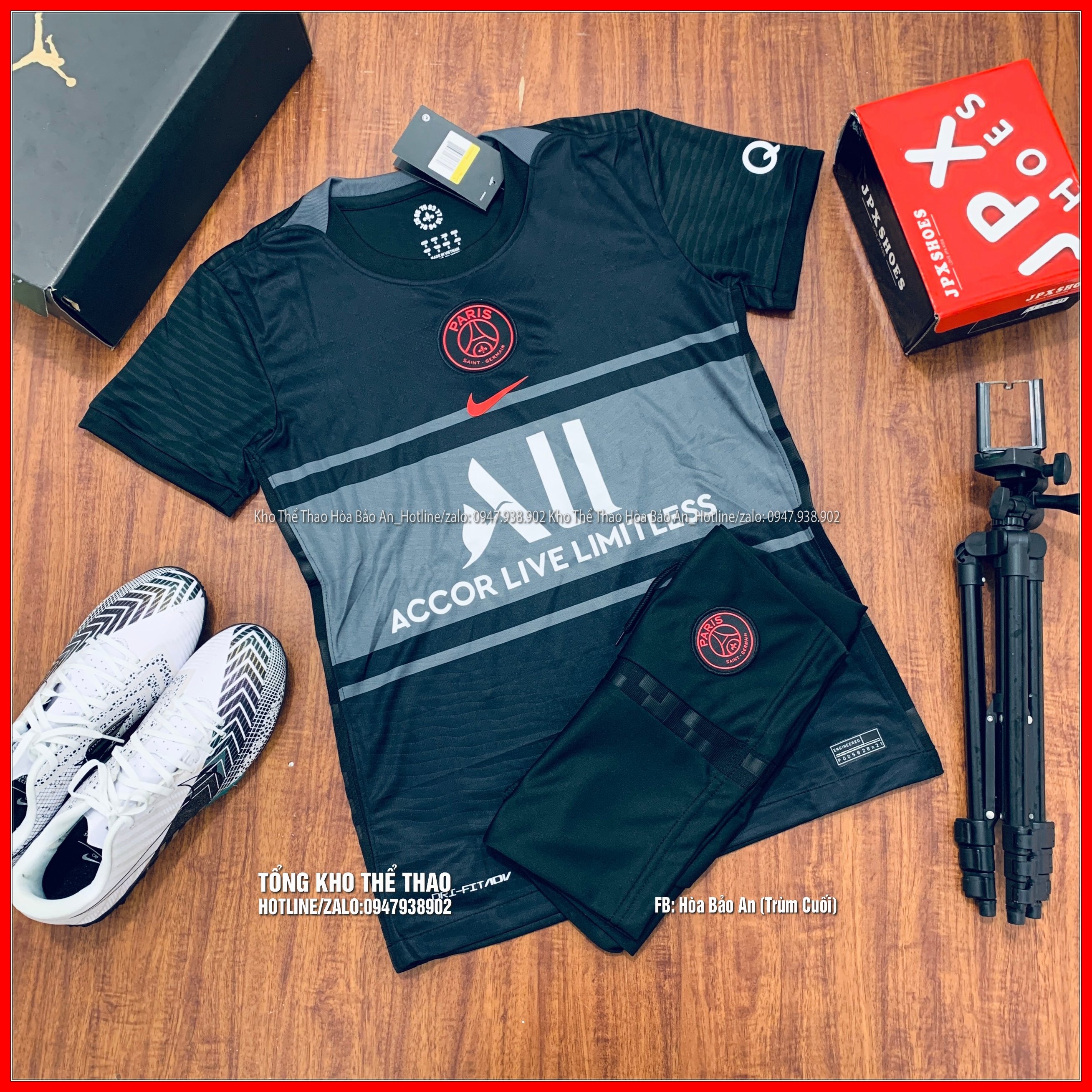 QUẦN ÁO BÓNG ĐÁ PSG MÀU ĐEN HÀNG CAO CẤP THAILAND MẪU MỚI 2021/2022