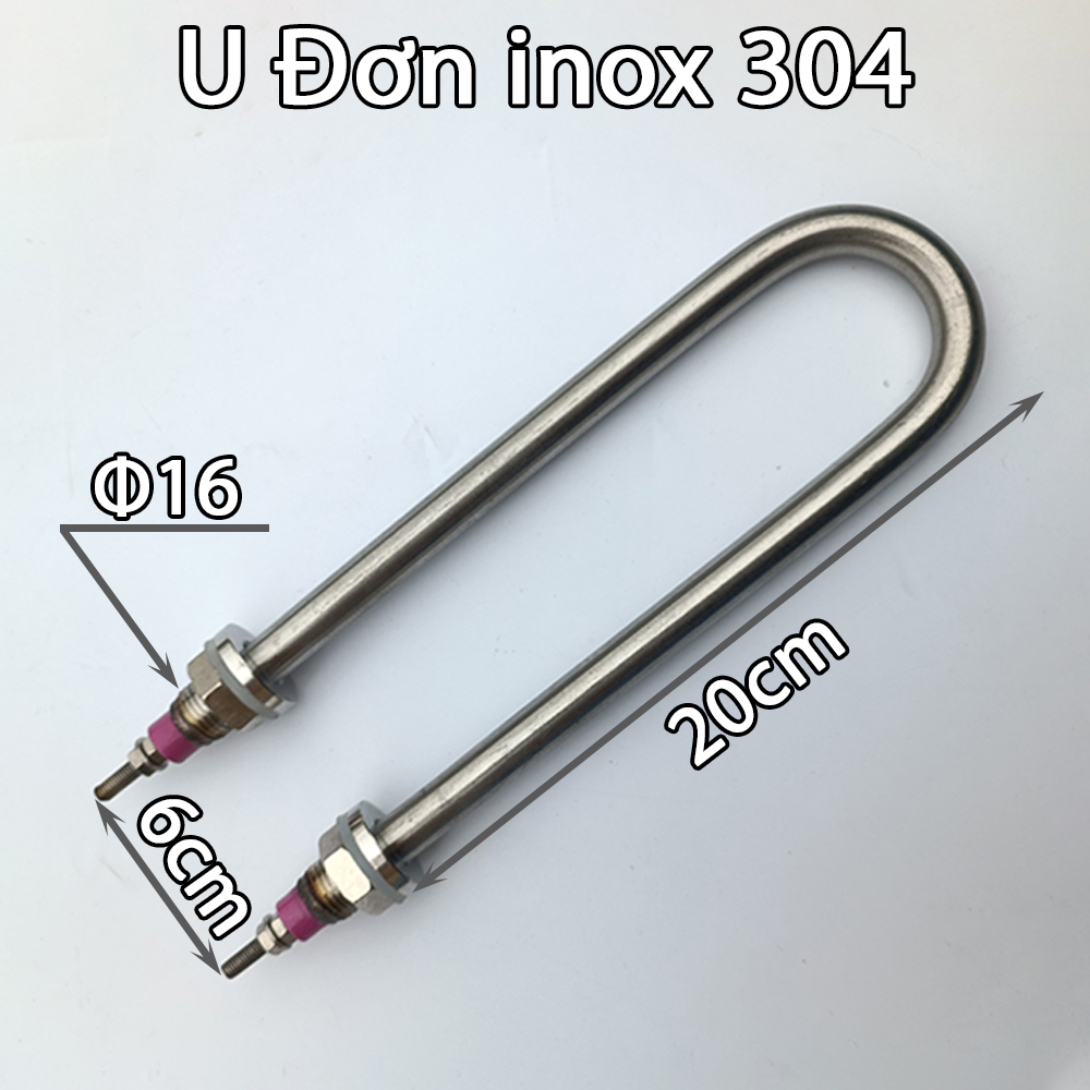 Thanh nhiệt nồi phở chiều dài 20cm inox 304 điện áp 220V. điện trở nồi phở may so đun nước.