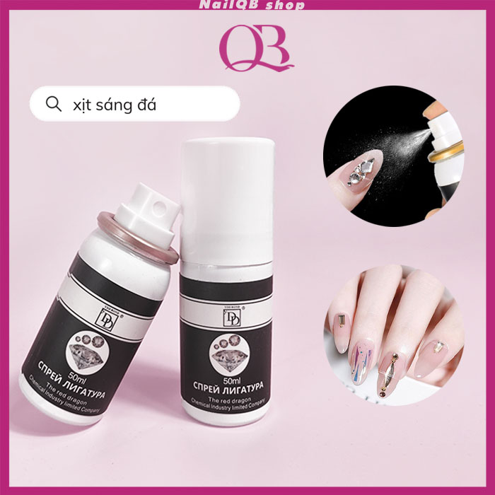 Xịt sáng đá trang trí móng xịt khô keo đính đá DD 50ml