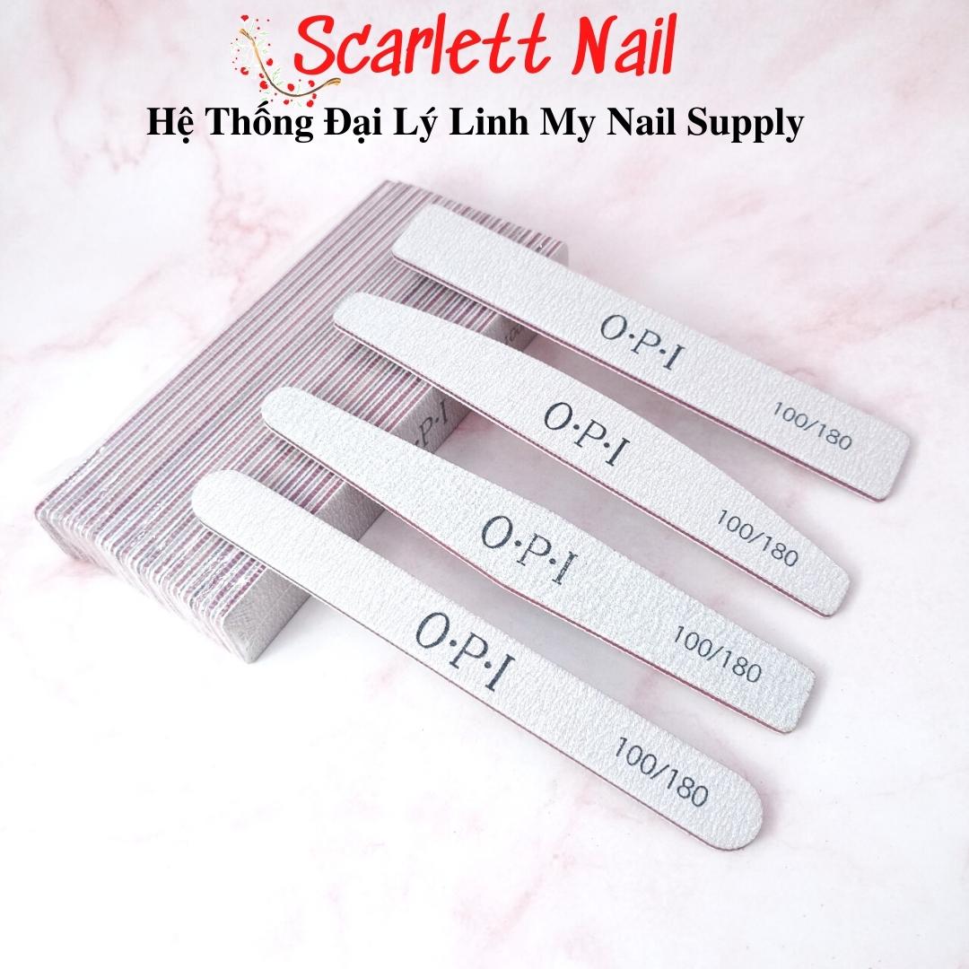 Dũa móng tay opi dày chữ tím độ nhám 100/180 - dũa móng tự nhiên móng gel
