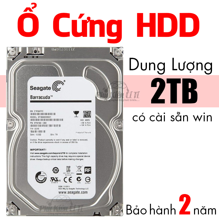 [HCM]Ổ cứng HDD máy tính bàn Seagate 2000GB 2TB  Bảo Hành 2 Năm