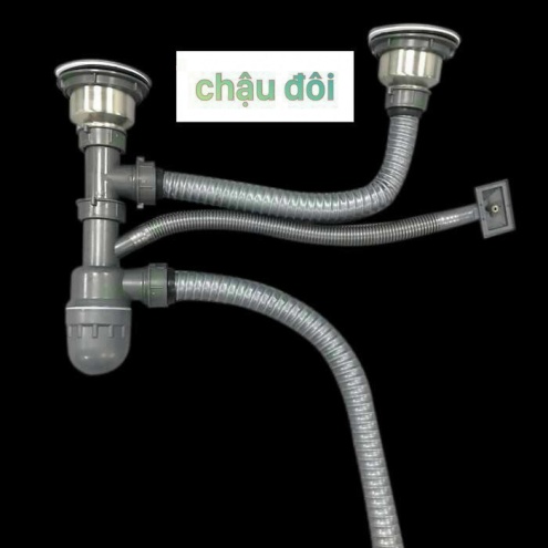 Bộ xả chậu rửa chén 1 - 2 hộc, chống hôi, inox304, nhựa abs