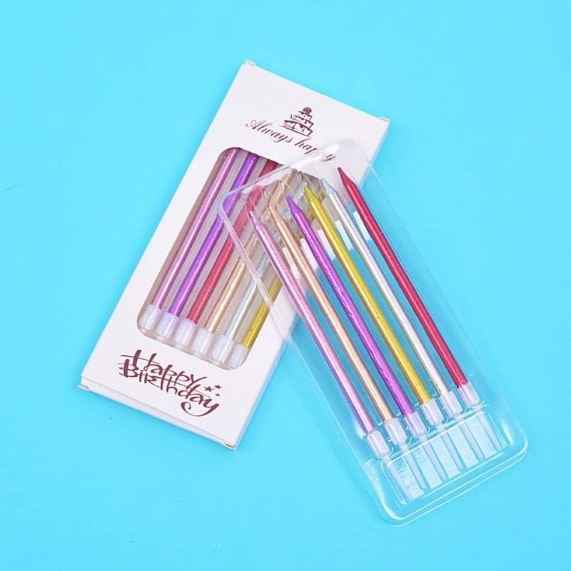 Nến sáp cắm bánh sinh nhật màu nhẹ pastel, phụ kiện trang trí bánh kem