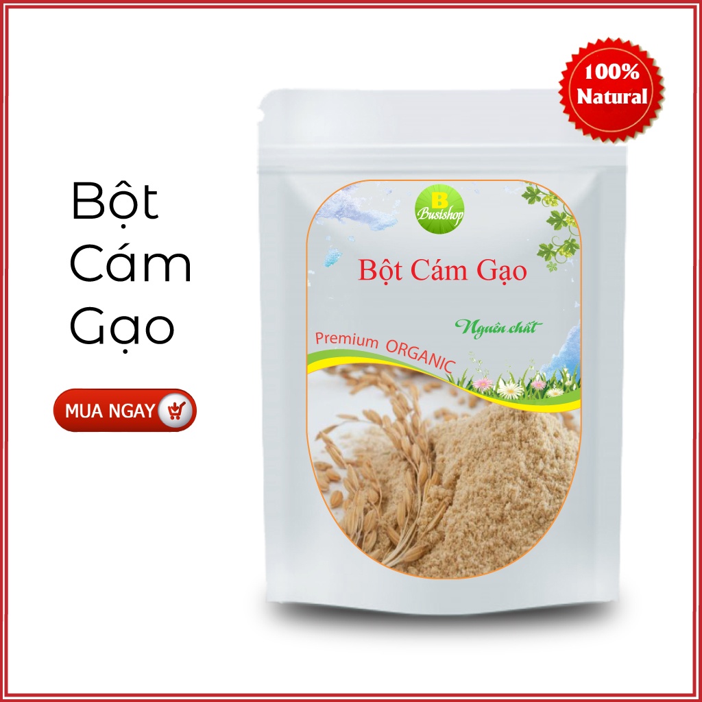 Bột cám gạo nguyên chất 100g, Giảm mụn, thu nhỏ lỗ chân lông, trắng da, mờ nám