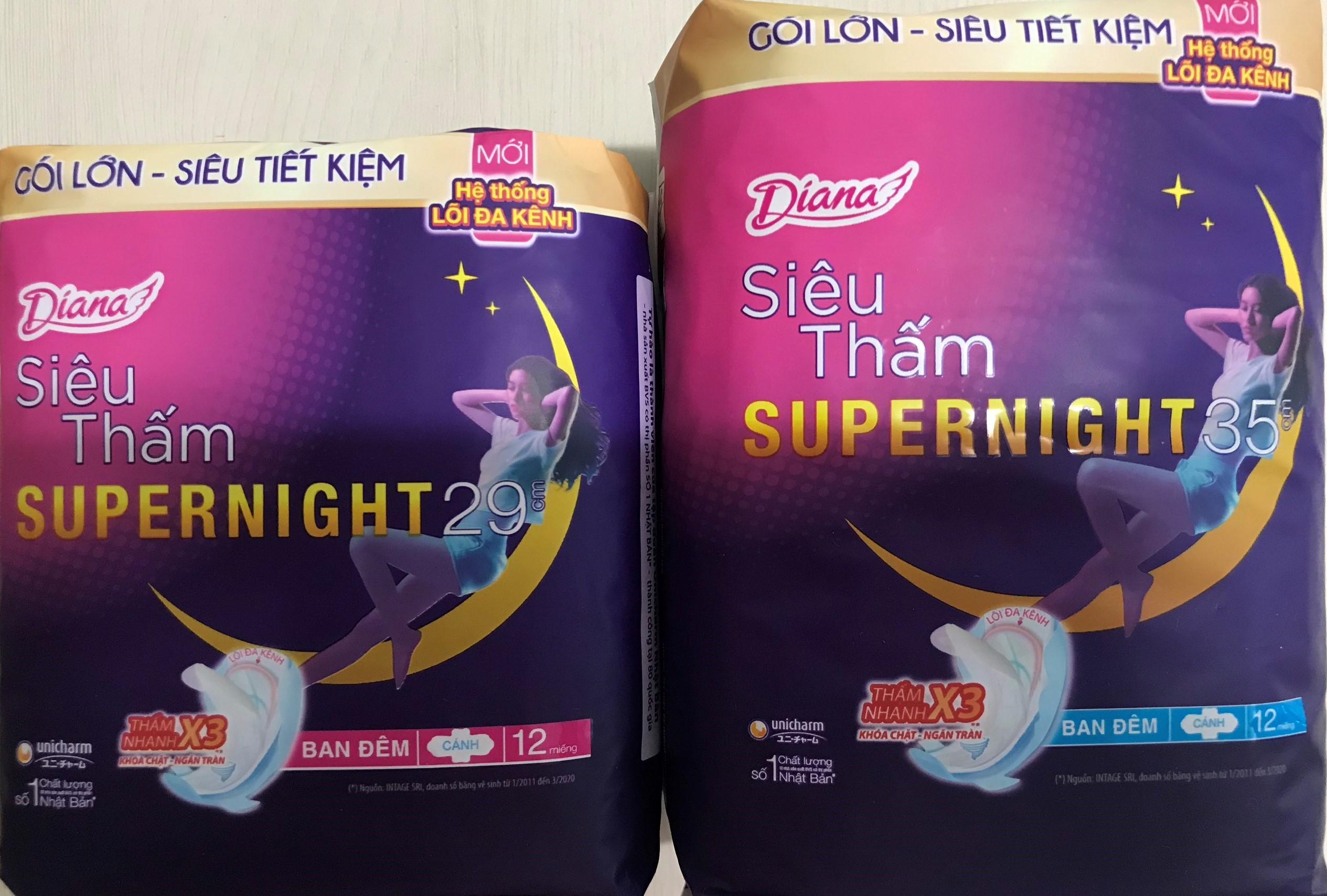 Bvs diana ban đêm siêu thấm super night 29-35cm 12 miếng