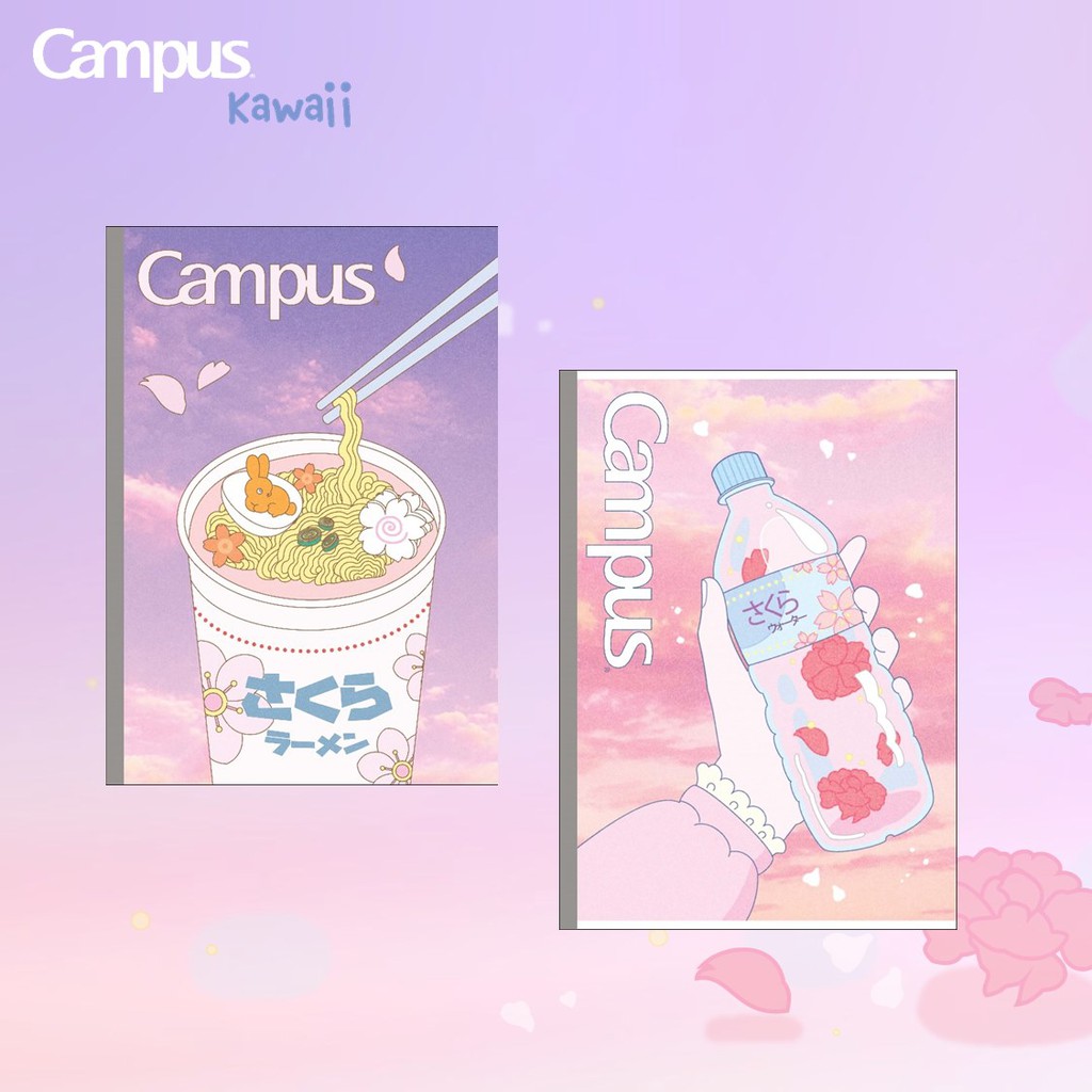 Vở CAMPUS kẻ ngang KAWAI 200 trang, Tập kẻ ngang có chấm Campus KAWAI 200tr - ĐL 70gm - Loki Home