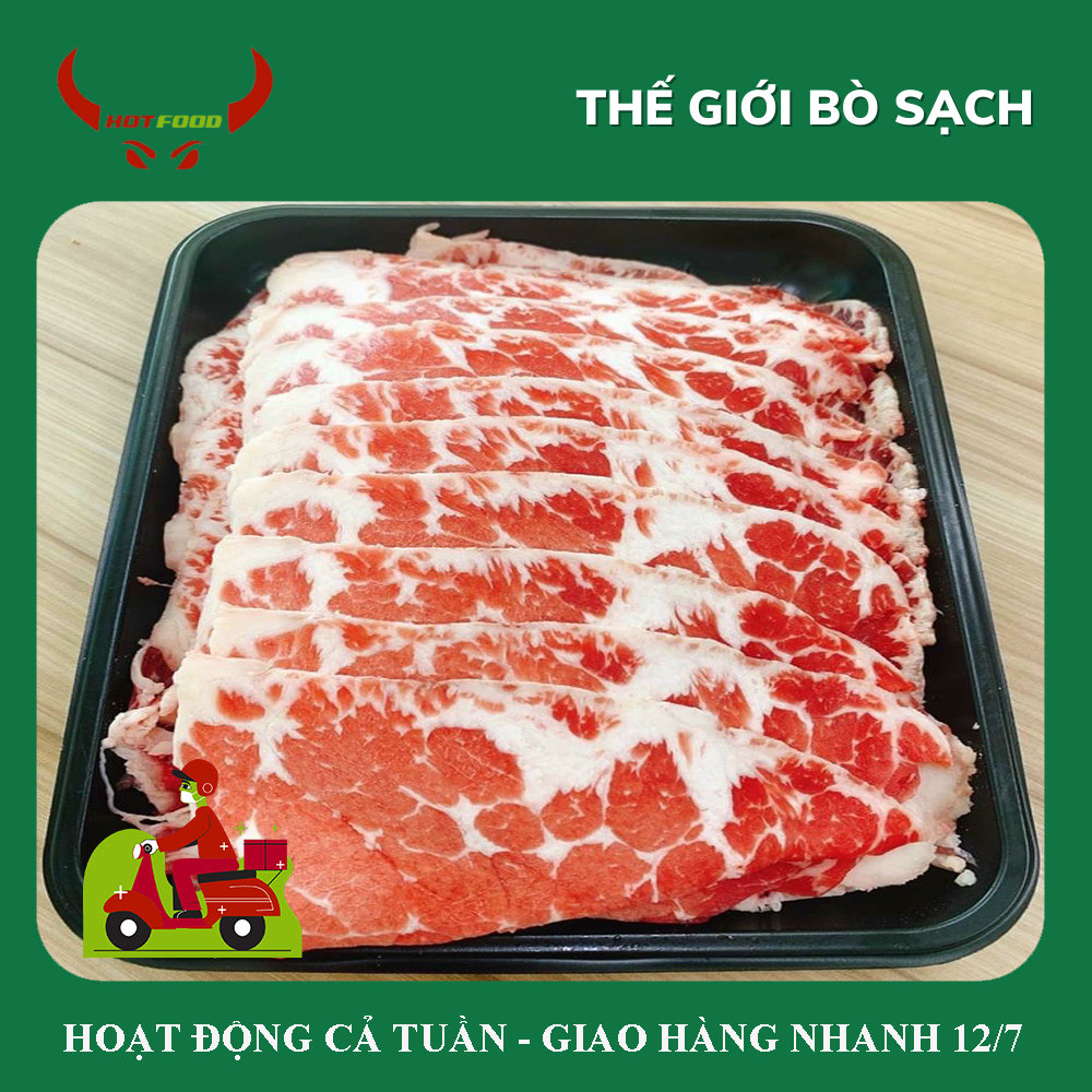 [ Miễn Phí Giao Hàng ]Gù Bò Úc Thái Mỏng Nhúng Lẩu, Nhúng Dấm, Cuộn Nấm Kim Châm Nướng - (500gr) - Giao Nhanh HCM