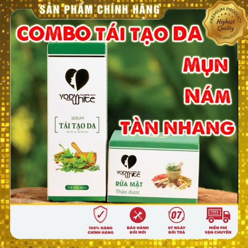 [TẶNG ẤM SIÊU TỐC+2 KHĂN MẶT HÀN QUỐC]-COMBO Thảo Dược Tái Tạo Da Phương Anh Sạch Mụn Nám Tàn Nhang Se Khít Mụn Nám Tàn Nhang