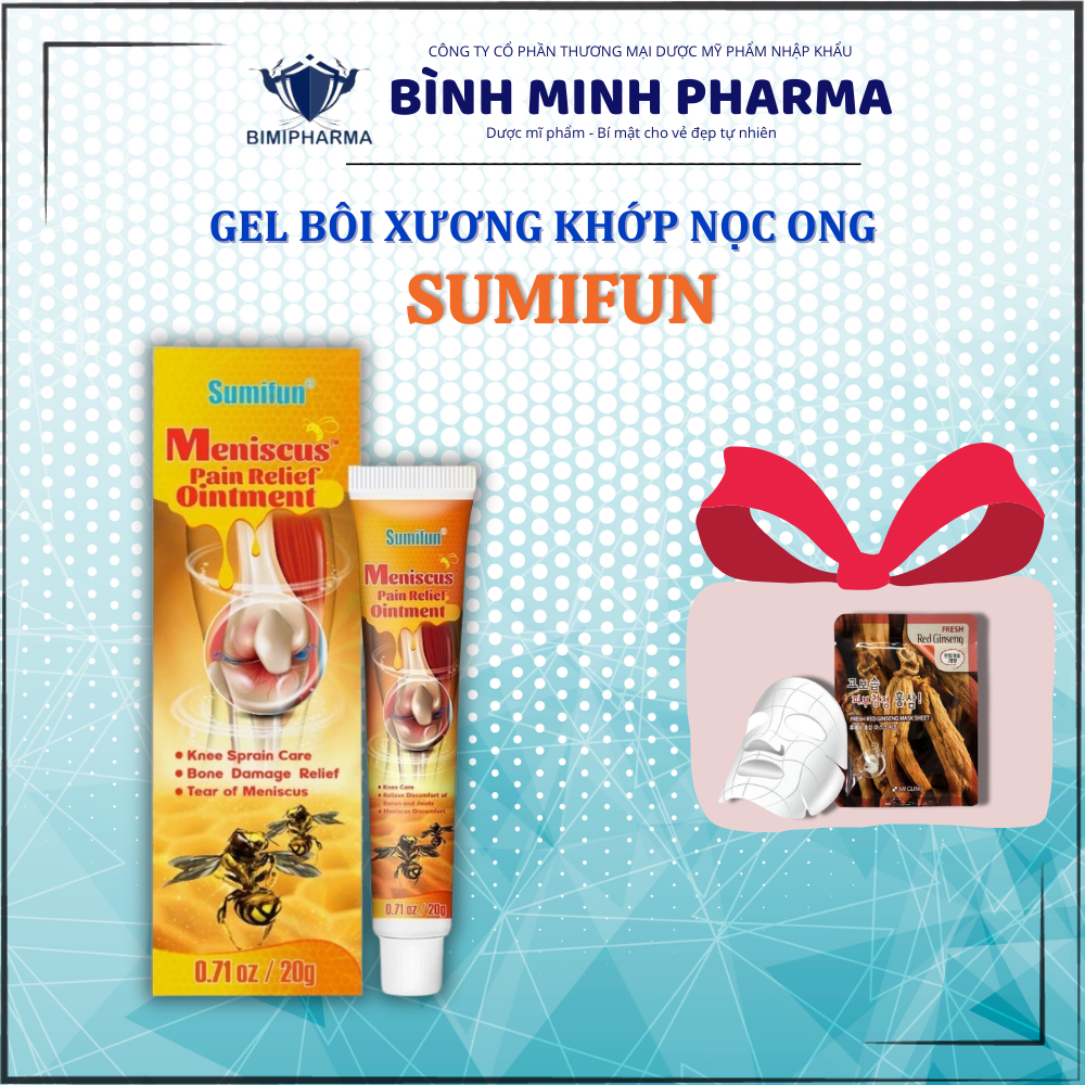 Kem bôi xương khớp SUMIFUN - Gel Bôi Xương Khớp Nọc Ong, giảm đau khớp Gối, Vai, Cổ,.. - Chiết Xuất Thảo Dược 20g