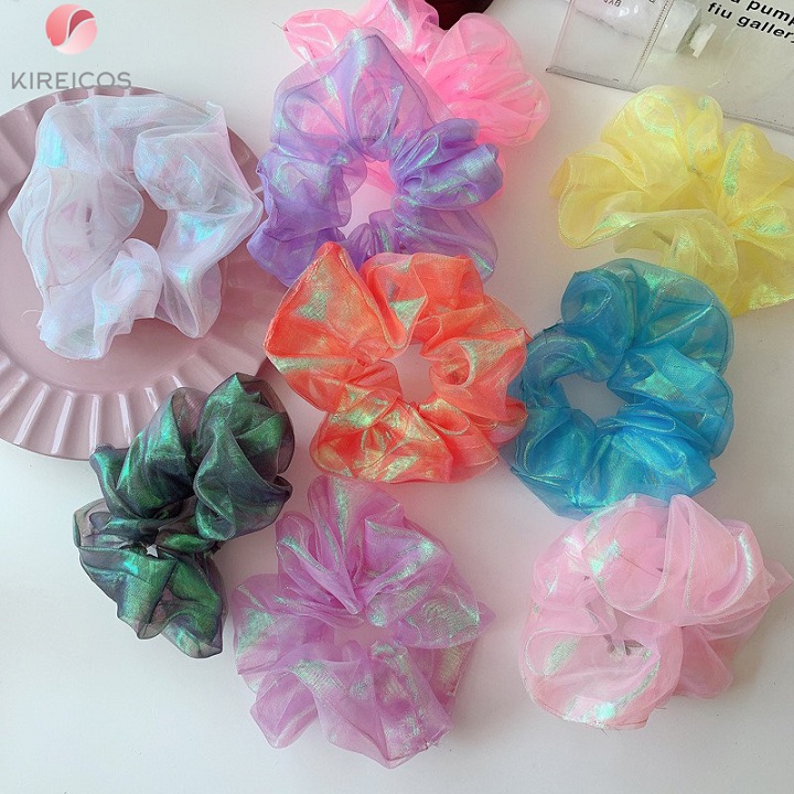 Cột Tóc Bèo Scrunchies vải von Dạ Quang Size Nhỏ - kireicos