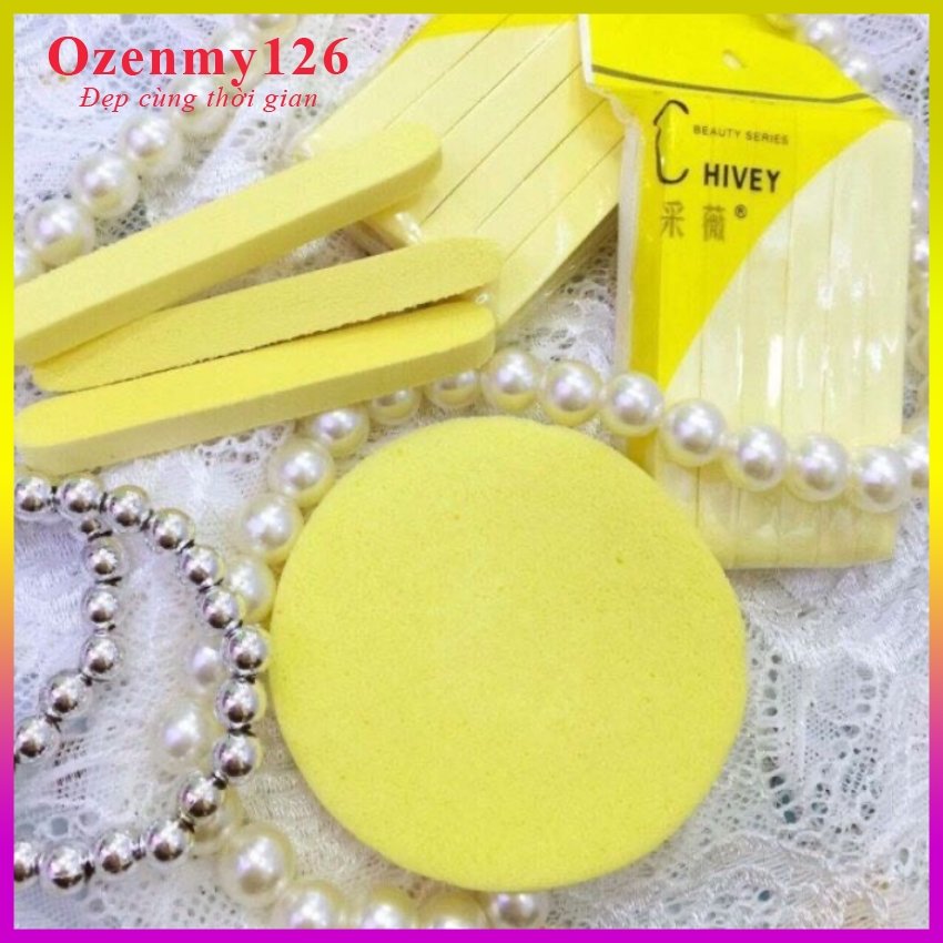 Bịch 12 Miếng] Bông Rửa Mặt Bọt Biển, Bông Nở Rửa Mặt Nhật Bản Dạng Nén Chivey Mềm và Dai Không Gây Tổn Thương Da, Rửa Mặt Cực Sạch, Nhỏ Gọn Tiện Dụng, Gói 12 miếng bông mút rửa mặt chivey-Ozenmy126
