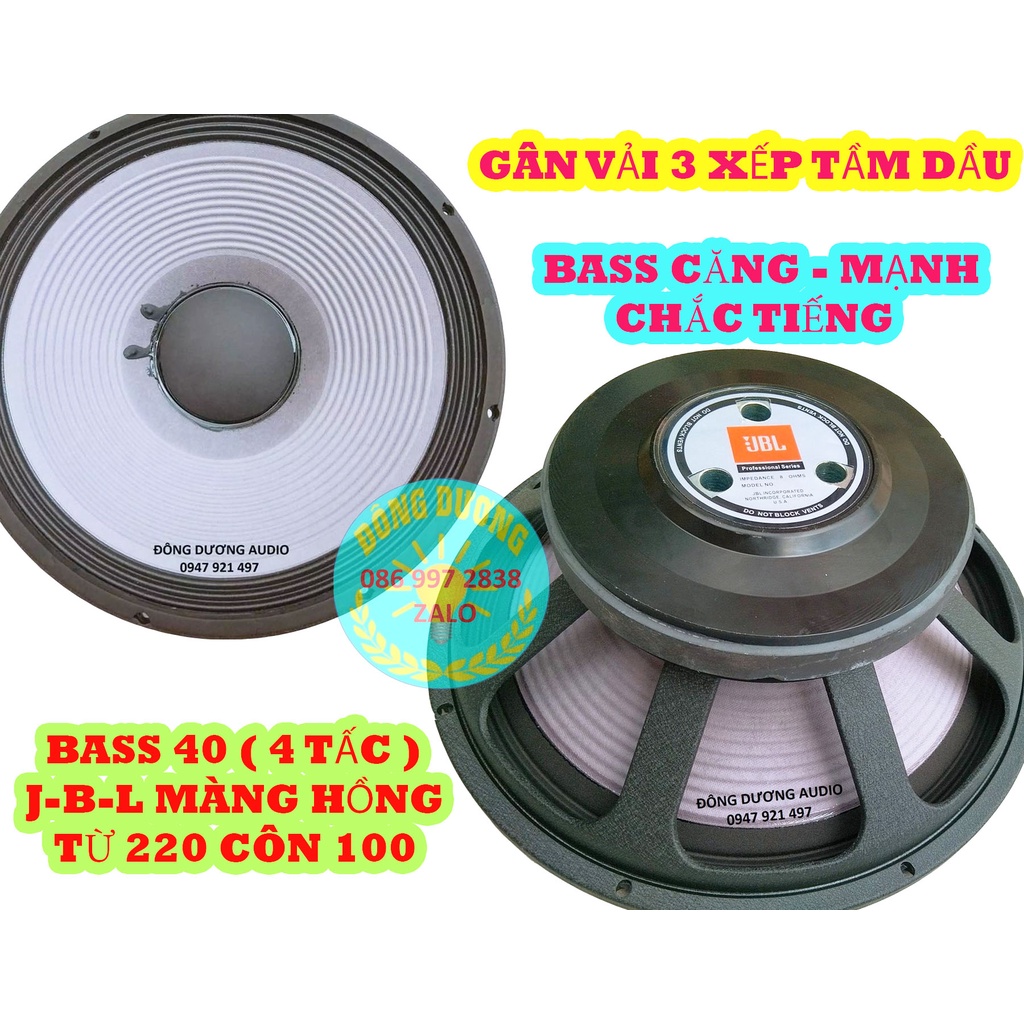 LOA NHẬP - 2 CỦ BASS 40 JB L MÀNG HỒNG TỪ 220 COIL 100 GÂN VẢI - GIÁ 1 CẶP