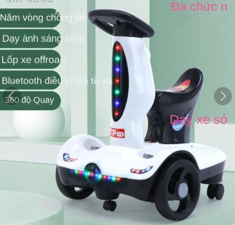 Xe máy điện trẻ em cân bằng có đèn nhạc, xe trượt cân bằng có đèn và nhạc cho bé điều khiển từ xa - xe máy điện trẻ em có ghế ngồi dựa lưng. bảo hành 1 năm.