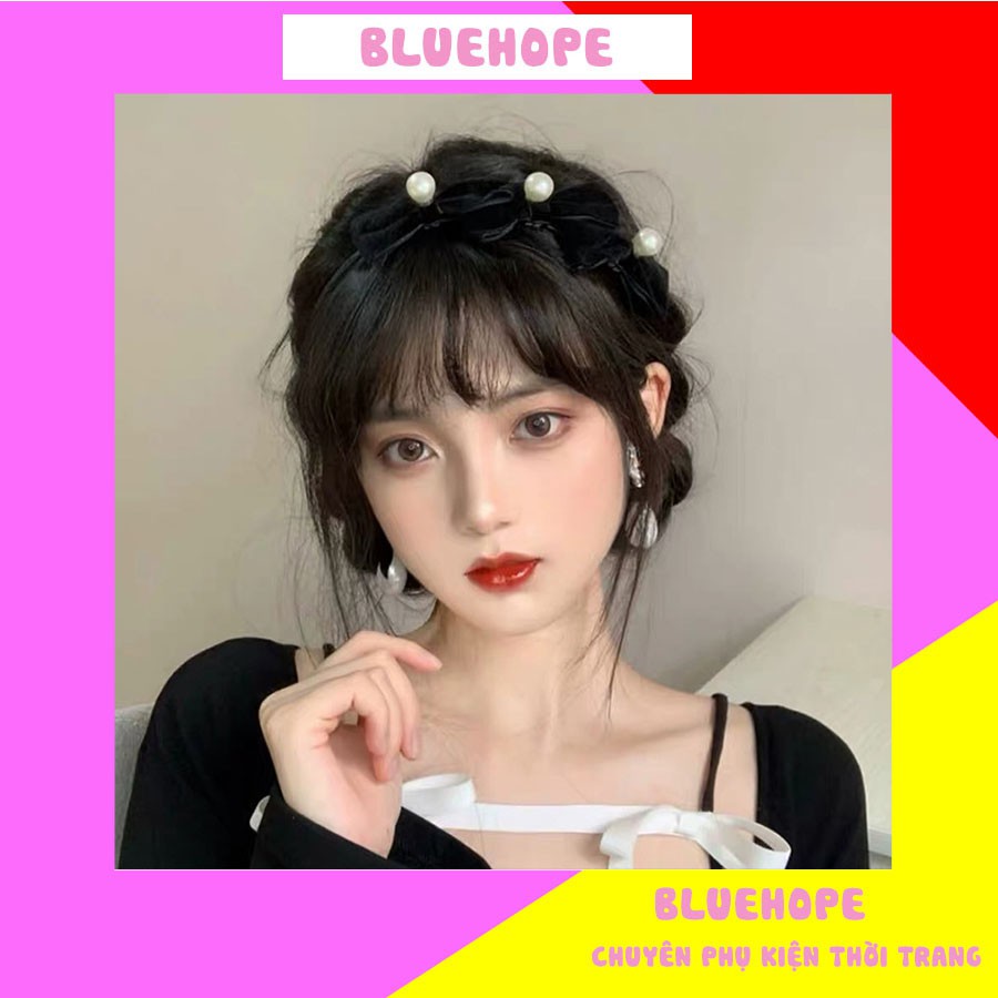 Bờm tóc nữ Lolita ba màu nơ mới nhất 2021| bluehope