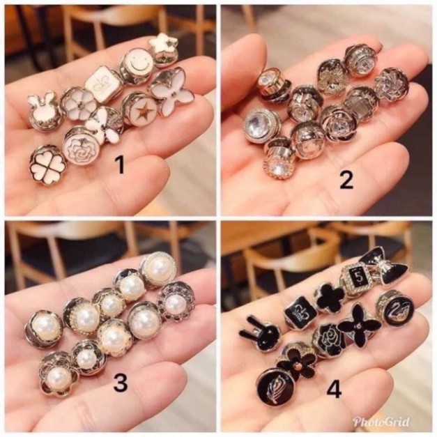 Set 10 ghim cài áo bấm dẽ thương, khuy áo bấm mini