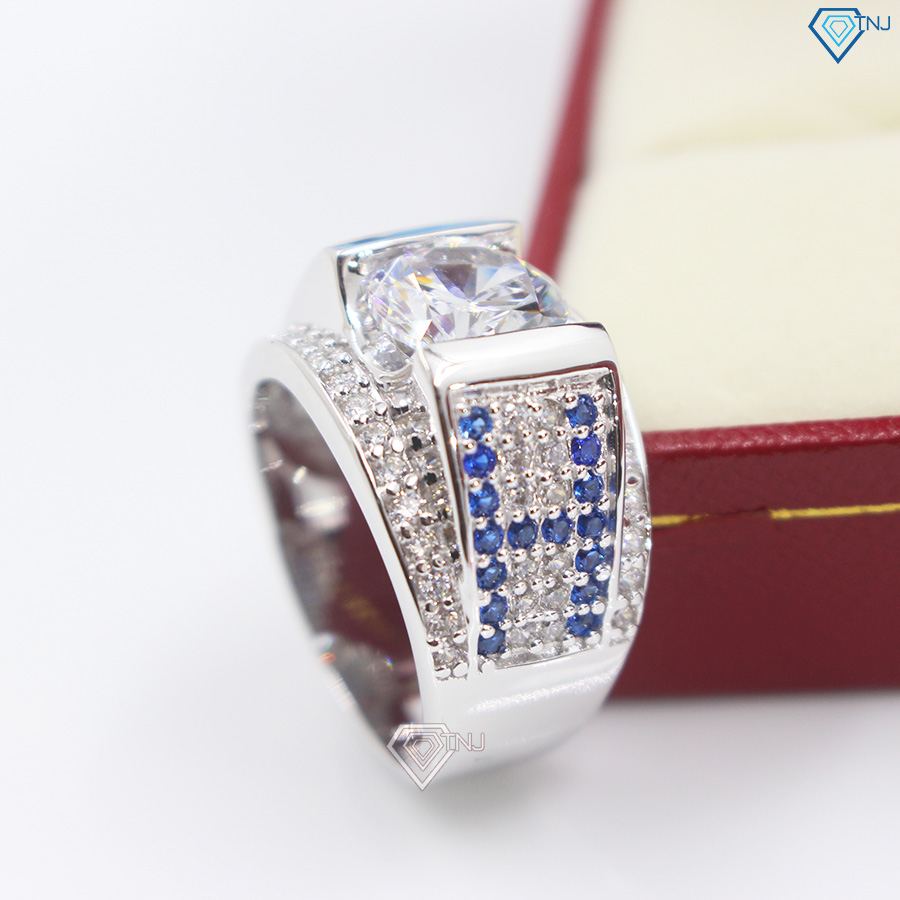 Nhẫn nam bạc ta đính đá chữ H NNA0063 - Trang Sức TNJ