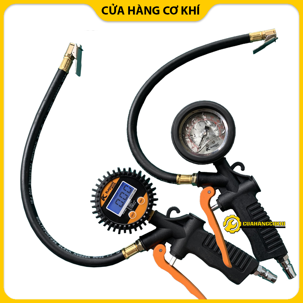 Đồng hồ bơm lốp ô tô xe máy đo áp suất lốp kapusi phù hợp mọi loại đầu bơm