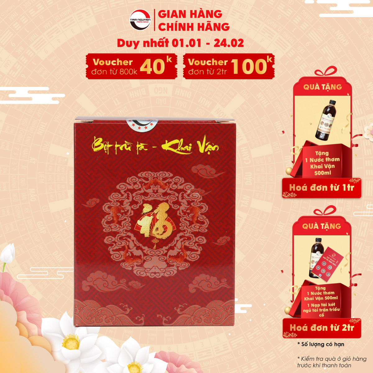Bột trừ tài khai vận - Phong Thuỷ Tam Nguyên - Kim T.iền may mắn, chiêu tài đặt bàn thờ tài lộc - Bột xông phong thủy, bột xông nhà tẩy uế