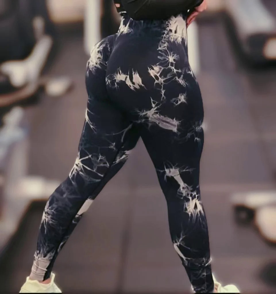 Phụ Nữ Tiedye Phòng Tập Thể Dục Xà Cạp Liền Mạch Mujer Đẩy lên Chiến lợi phẩm Quần Scrunch Thể Dục Thể Thao Cao Eo Workout Yoga Leggins Thả Tàu