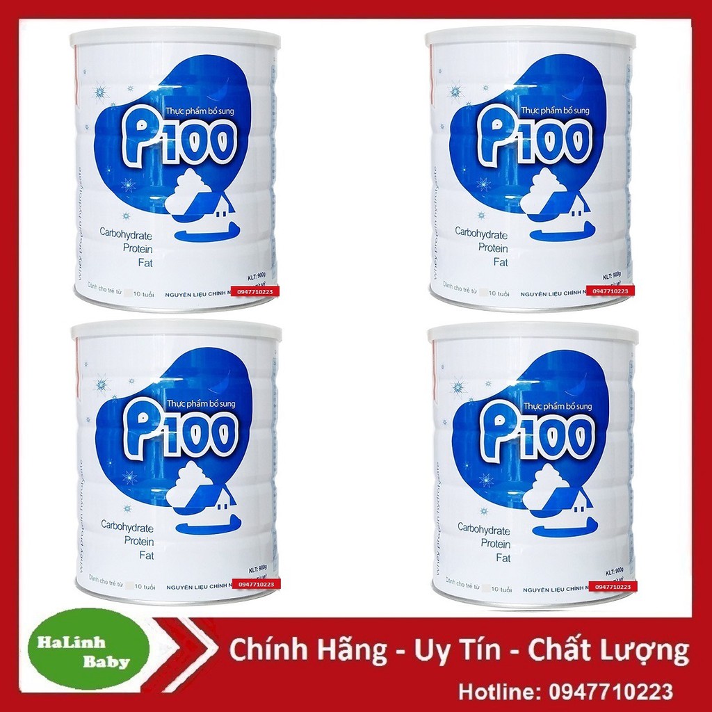 Combo 4 lon sữa p100 900g