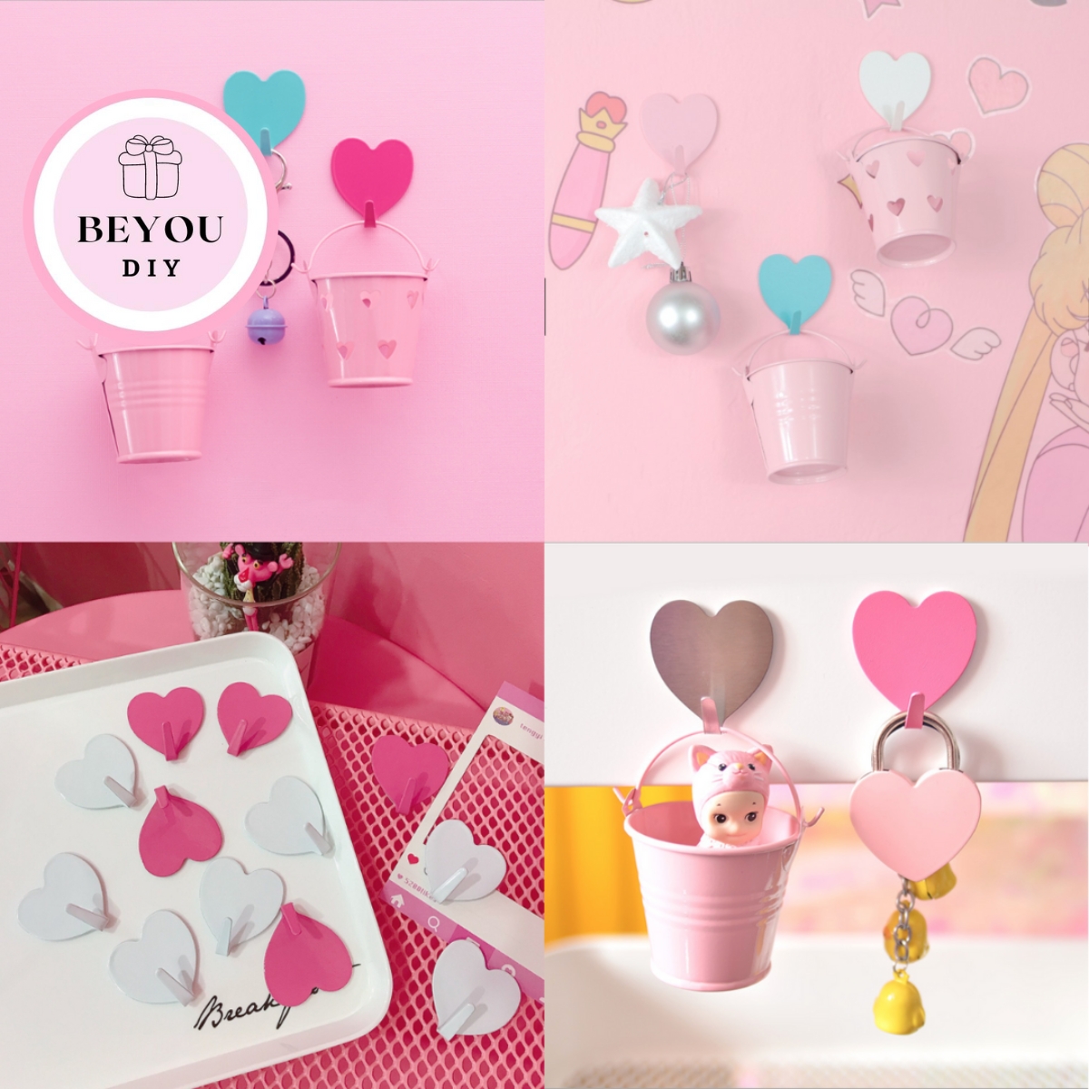 Móc Dán Tường Hình Trái Tim Bằng Thép Không Gỉ - BEYOU