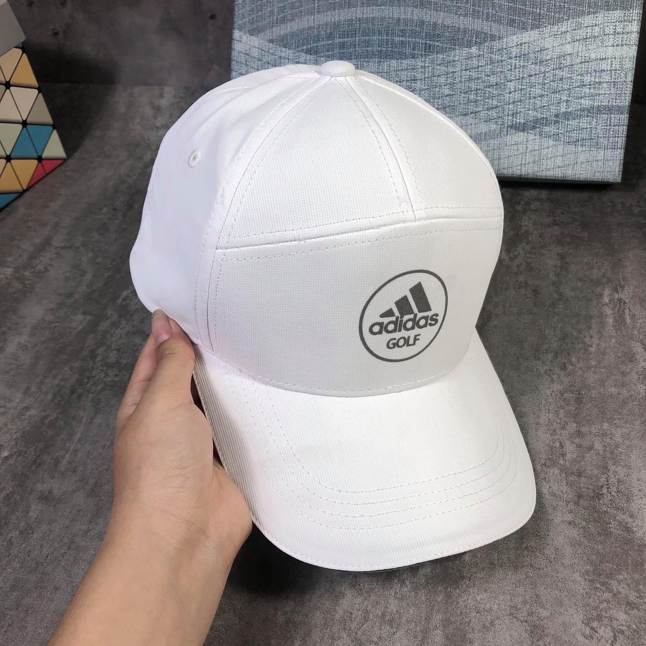 Nón kết nam nữ vải dù Y-3 cao cấp - mũ lưỡi trai thời trang thêu logo ADD màu trắng