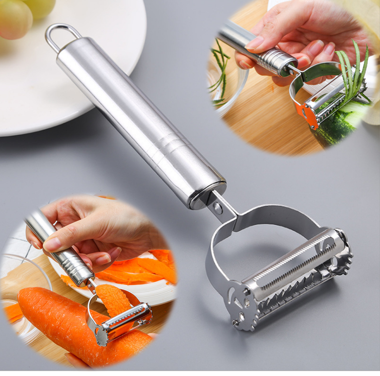 Dụng Cụ Bào Sợi Rau Củ Quả, Gọt Vỏ, Cắt Sợi Đa Năng - Dao Gọt Vỏ Bào Sợi Rau Củ Quả Đa Năng Bằng Inox