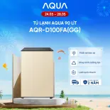 [SẢN PHẨM MỚI 2025] Tủ lạnh Aqua 90 lít AQR-D100FA(GG) - Màu be - Freeship toàn quốc