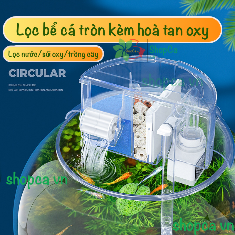 Lọc hồ cá tròn, lọc tràn bể cá tròn, trụ tròn, bể cá mini jeneca yl-1 yl-2 yl-3