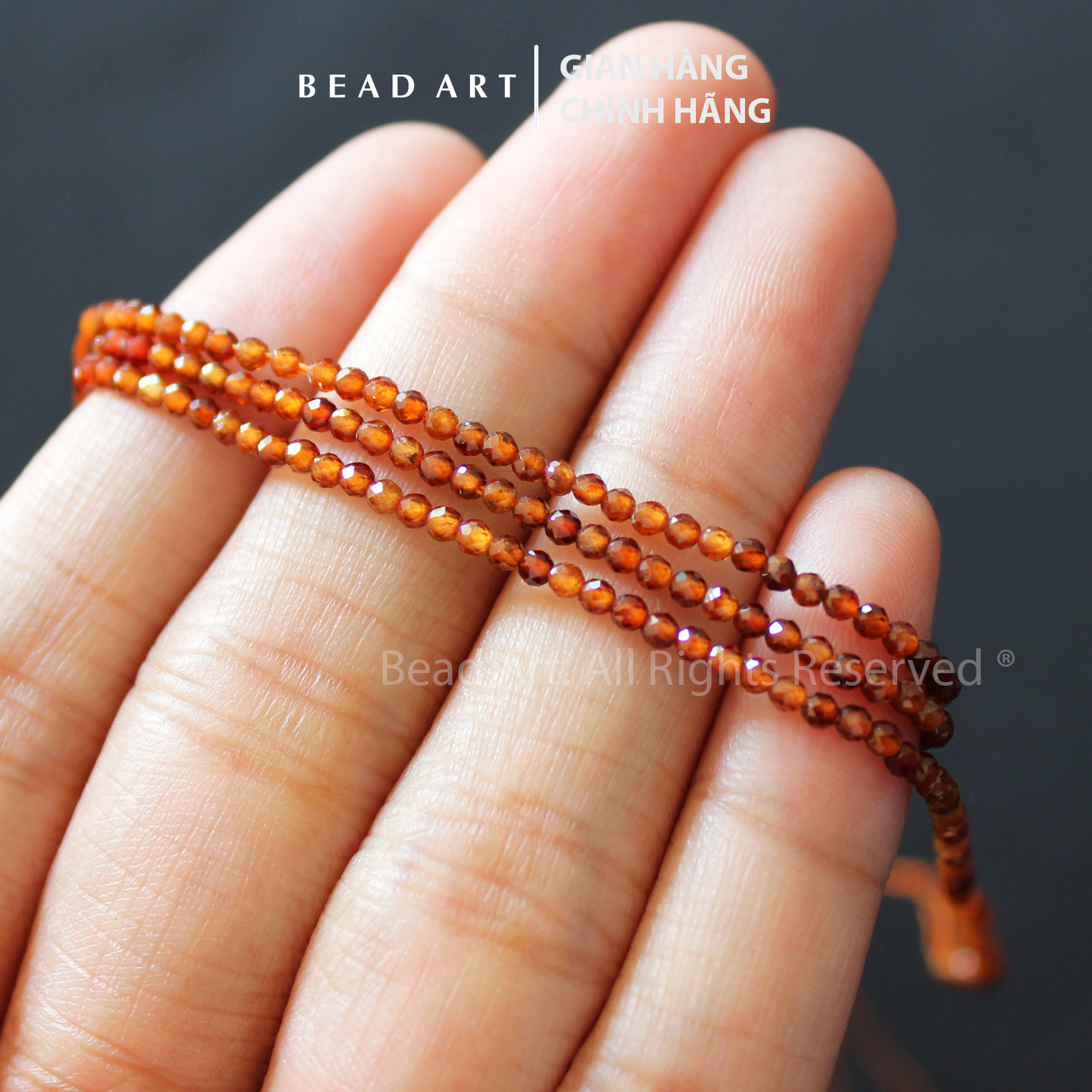 2mm đá ngọc hồng lựu, garnet nâu giác cắt, thổ, kim, đá phối vòng tay phong thuỷ, chuỗi hạt, đá lẻ - bead art