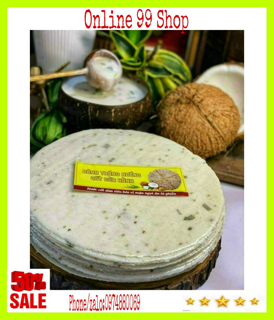 Bánh phồng Sơn Đốc Bến Tre loại đặc biệt túi 10 bánh chọn nhiều vị