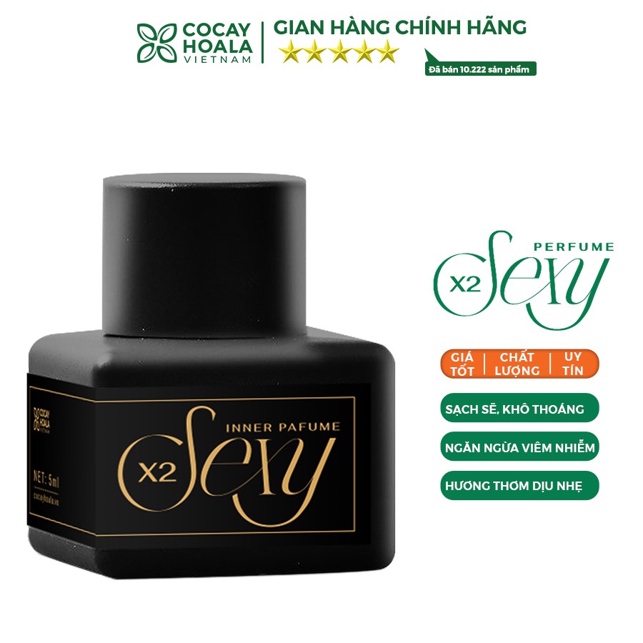 Nước hoa vùng kín X2 Sexy COCAYHOALA 5ml - khử mùi hôi, tạo hươn thơm tự nhiên, làm hồng và se khít vùng kín