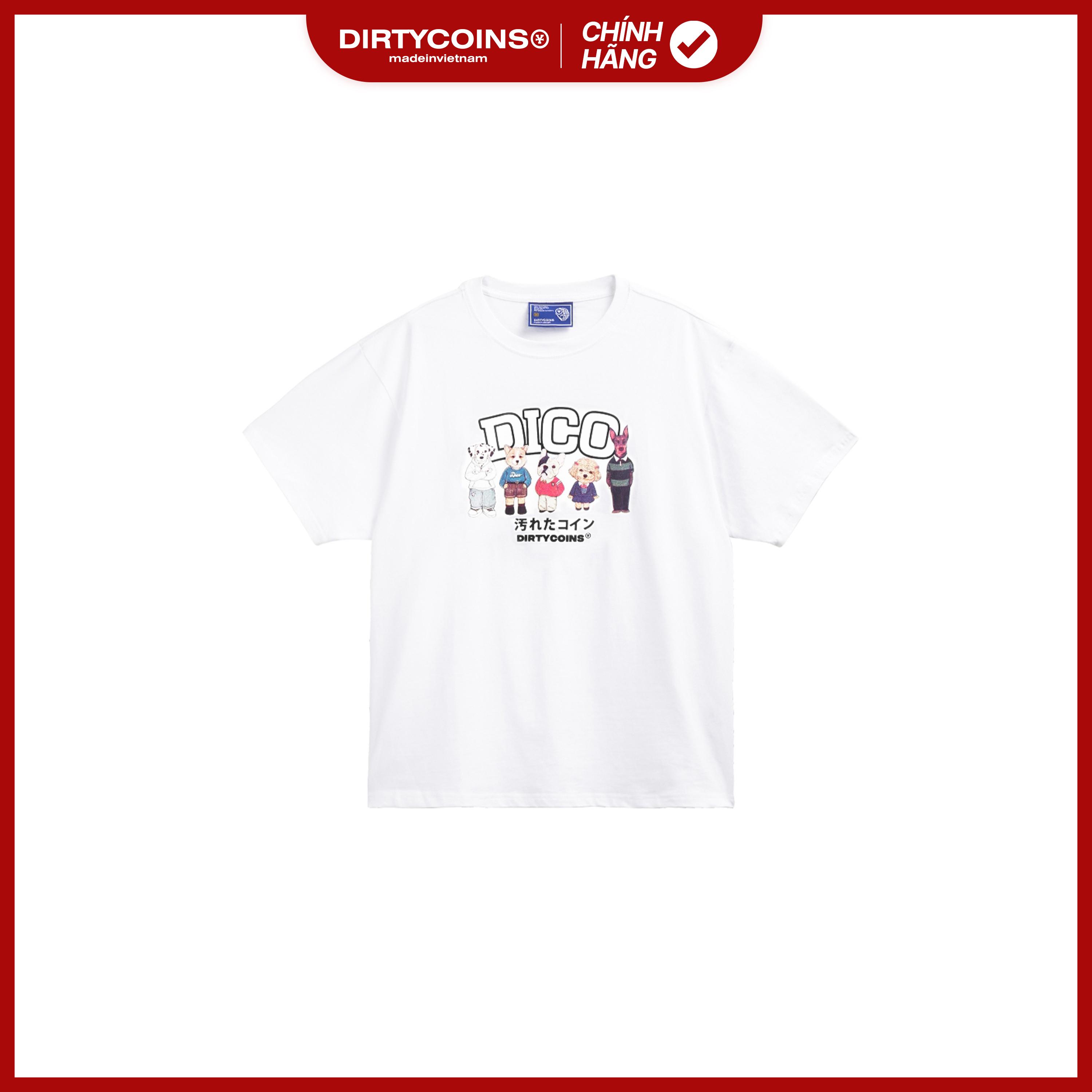 Áo thun DirtyCoins Puppies Hangouts T-shirt - White