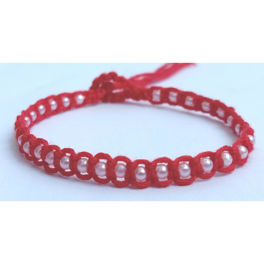 [HCM]Vòng tay may mắn-chỉ đỏ-hột bẹt-Wendy-Friendship bracelet-phong thủy-tình bạn-bạn bè-handmade DIY