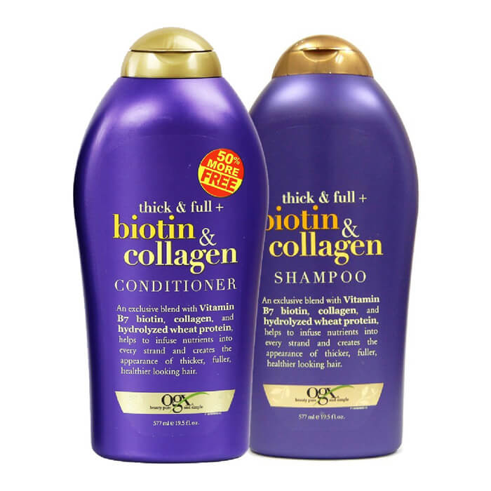 Dầu Gội Biotin Collagen Chống Rụng Tóc Và Kích Thích Mọc Tóc Nhanh, Hương Thơm Dịu( Gội + Xả) 577ml/1 Chai