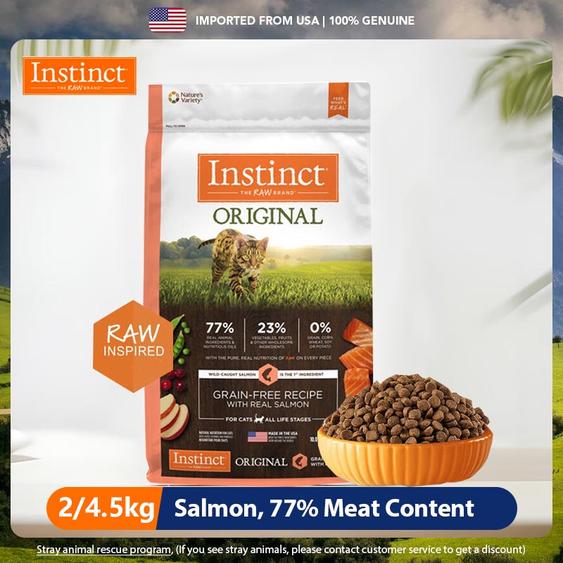 Instinct Universal Cat Food 10 Pounds/4.5kg Natural Baileys Classic GrainFree Salmon Imported From The United States ราคา 1,987 บาท*ส่งฟรี