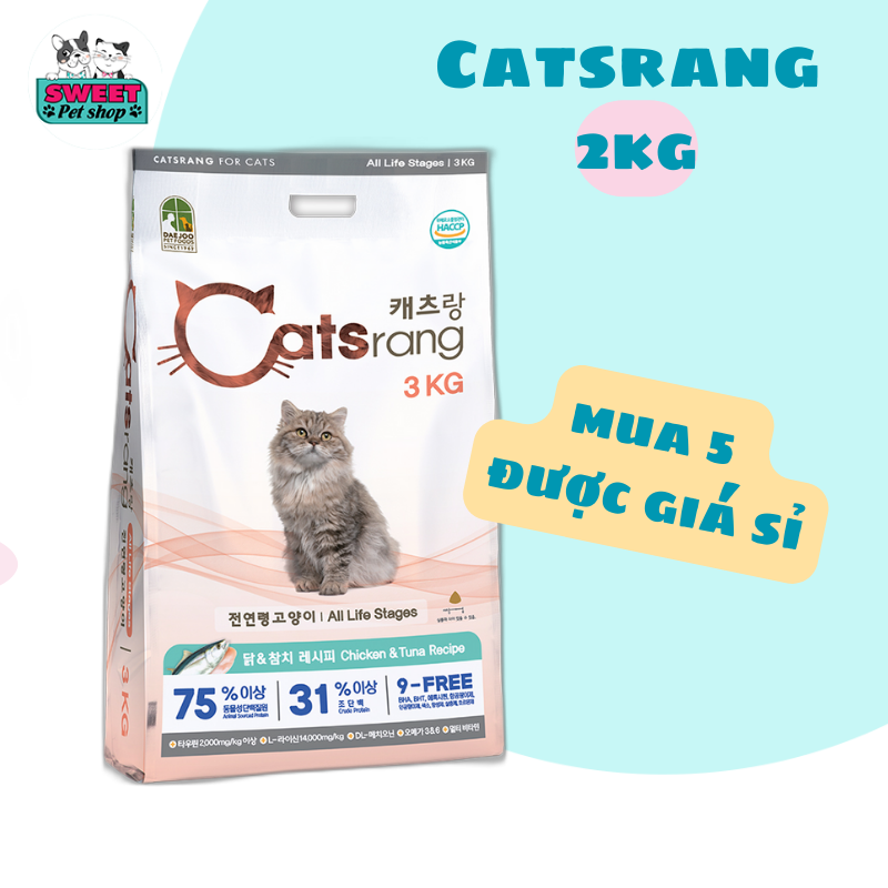 Thức ăn hạt cho mèo mọi lứa tuổi Catsrang 3KG